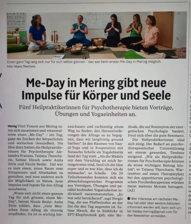 Me-Day Zeitungsartikel